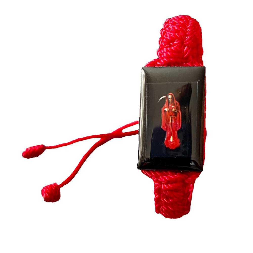 Santa Muerte Knotted Rope Bracelet Knotted Rope Red Adjustable Santisima NEW